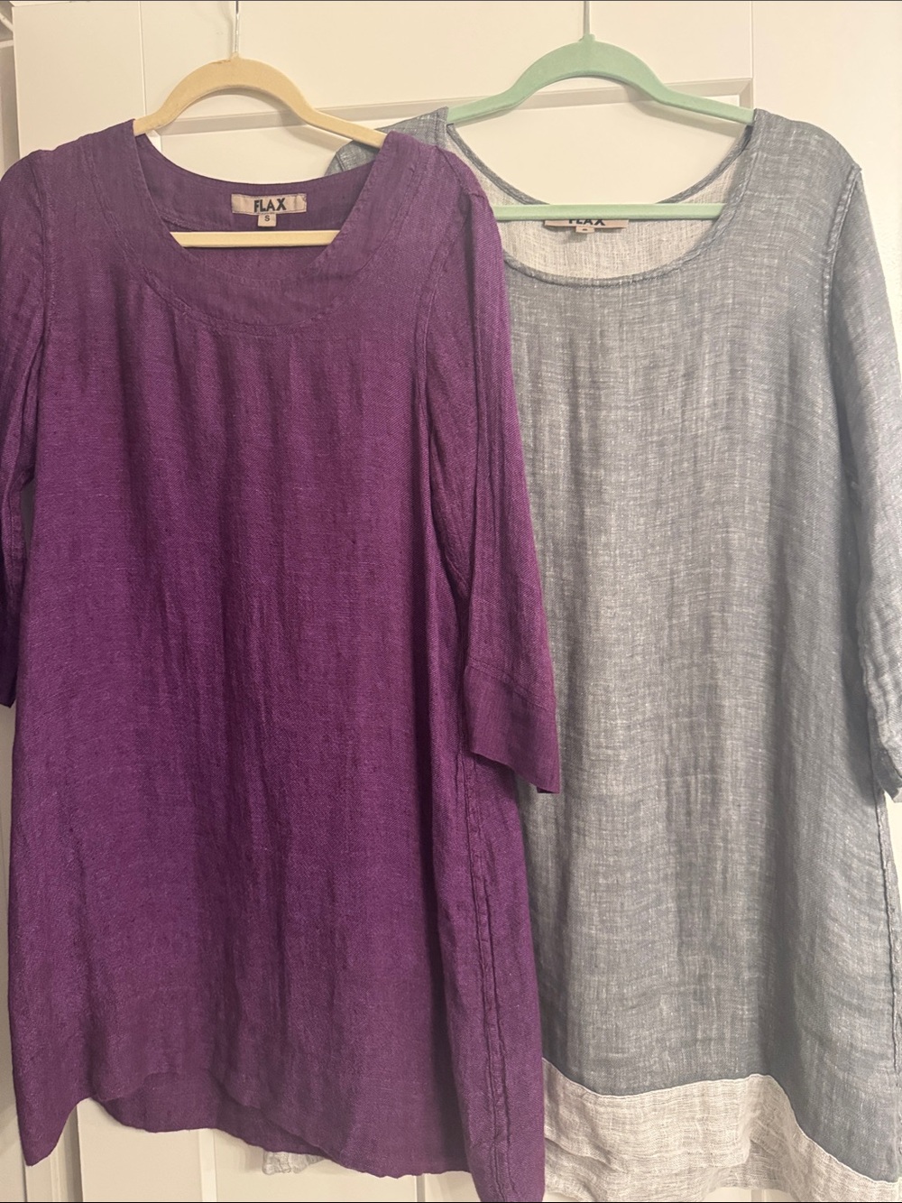 FLAX Purple Linen Scoop Neck Tunic